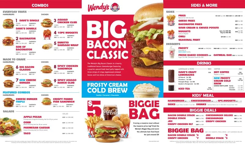 Wendy’s 02 Menu & Pricelist — studio ad design example
