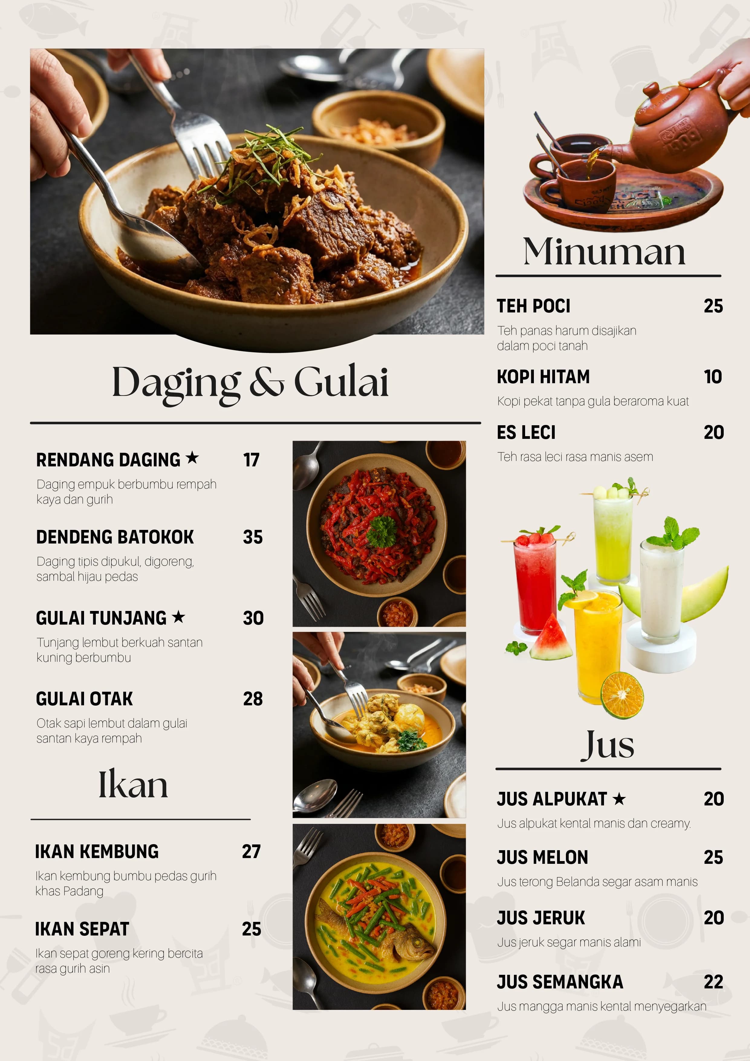 Sederhana menu design portfolio example 2
